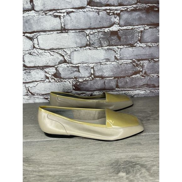 Enzo Angiolini Liberty Yellow Patent Leather Gray Flats Women’s Sz 9.5M US/40EU - Picture 9 of 16